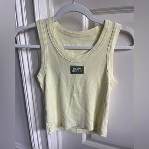 daily drills xs/s yellow logo tank and super shorts